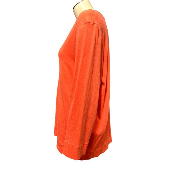 Chicos The Ultimate Tee Long Sleeve Orange Blouse Size 3 - Picture 2 of 9